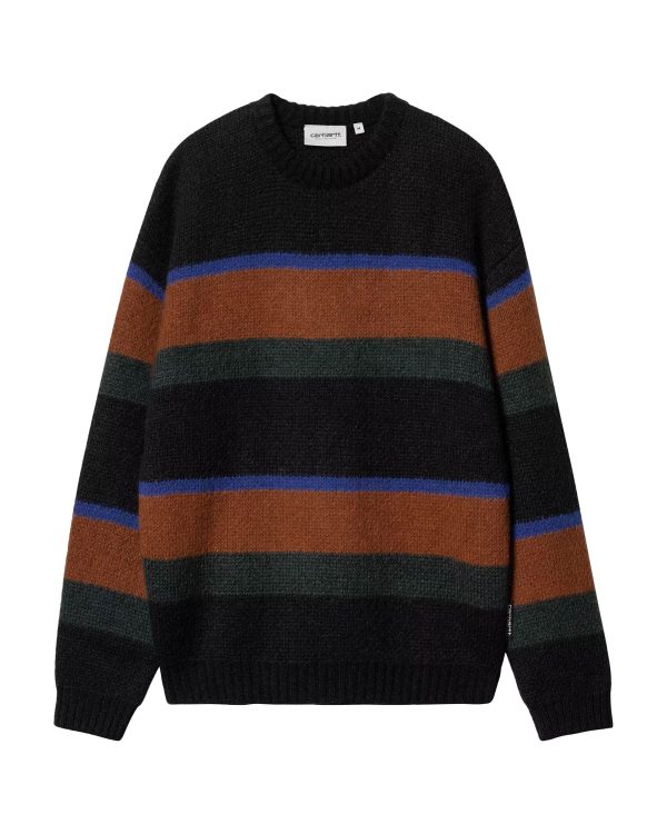 Carhartt Wip Merton Sweater Sundling Stripe-Deep Hamilton Brown Cheap