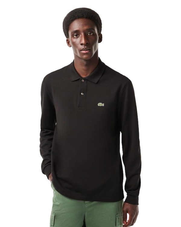 Polo Uomo Lacoste 13.12 Manica Lunga Nero Cheap