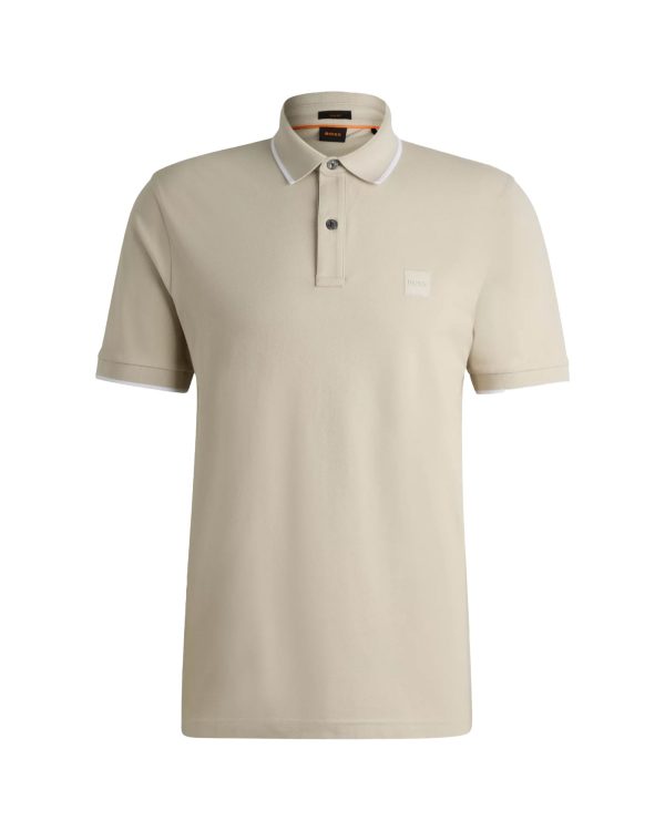 Polo Uomo Boss Basic Logo Beige Online now