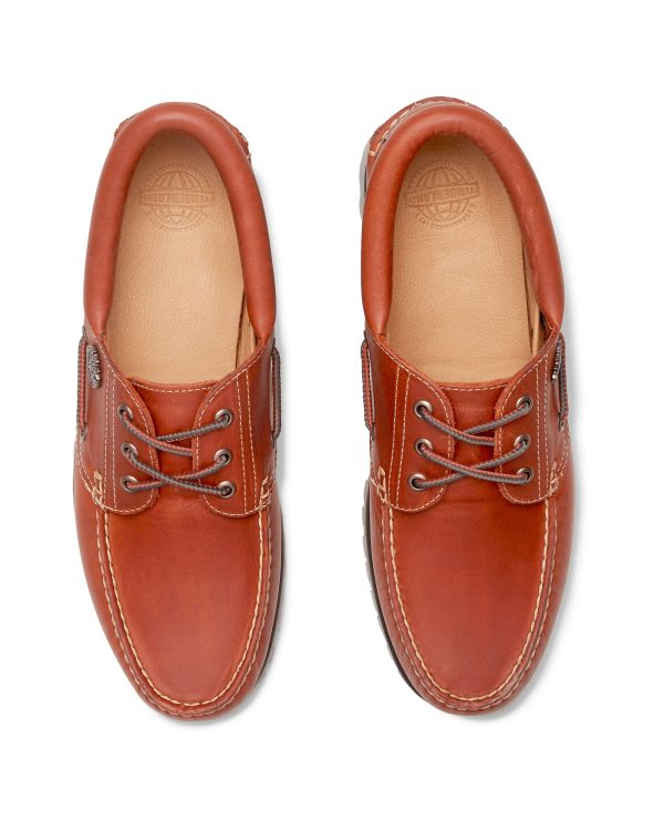 Timberland Authentic Boat Shoe Medium Orange Full Grain Discount