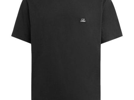 CP Company 30-1 Jersey Logo T-shirt Nero For Sale