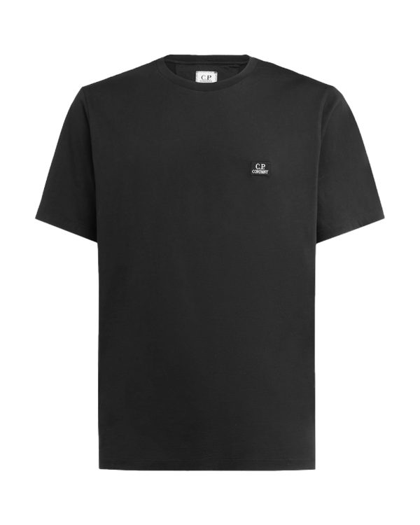 CP Company 30-1 Jersey Logo T-shirt Nero For Sale