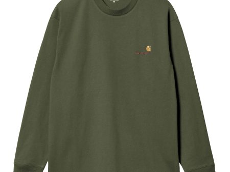 Carhartt Wip L-S American Script T-shirt Tarragon Cheap