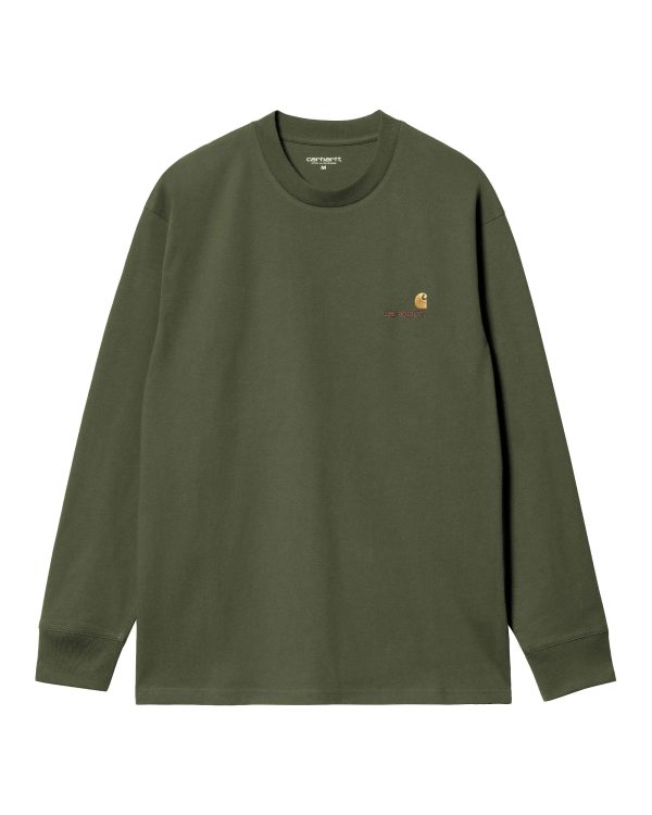 Carhartt Wip L-S American Script T-shirt Tarragon Cheap