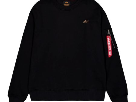 Felpa Uomo Alpha Industries 3D Small Logo Sweater Nero For Discount