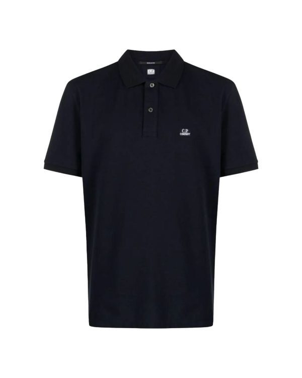 CP Company Stretch Piquet Regular Polo Shirt Total Eclipse For Sale