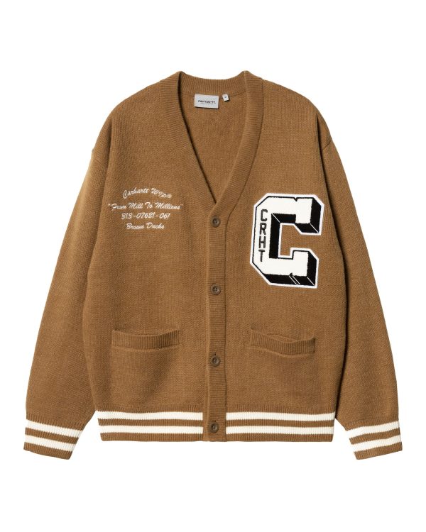 Carhartt Wip Brown Ducks Cardigan Hamilton Brown-Wax For Discount