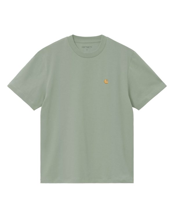 Carhartt Wip W  Chase T-Shirt Frosted Green-Gold Online Hot Sale