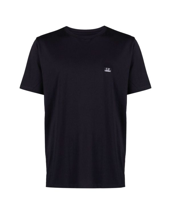 CP Company 30-1 Jersey Logo Blu Cheap