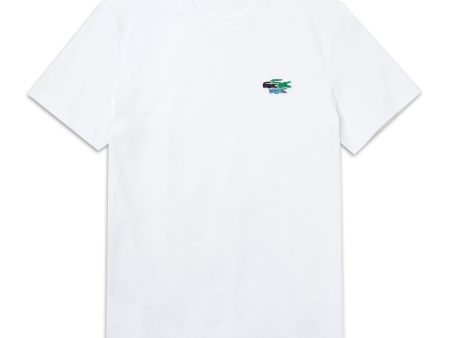 T-Shirt Lacoste Multi Logo Bianco TH7983-001 Hot on Sale