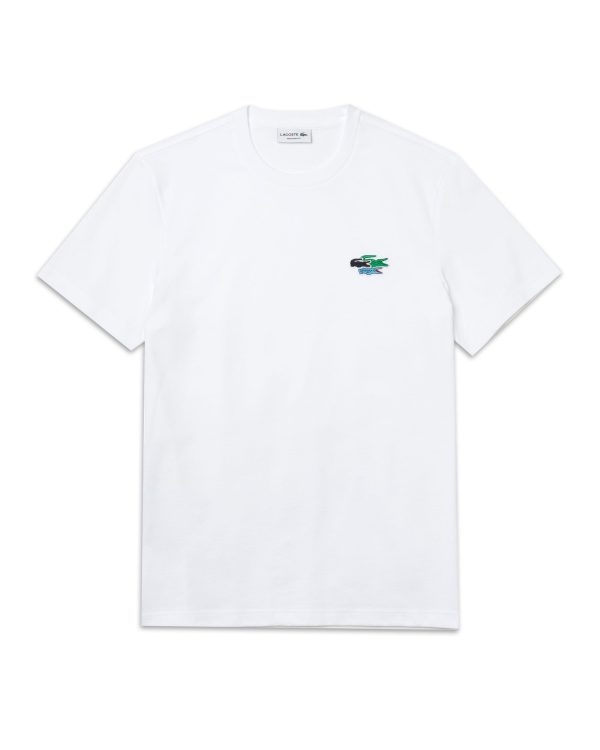 T-Shirt Lacoste Multi Logo Bianco TH7983-001 Hot on Sale