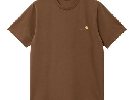 Carhartt Wip American Script T-shirt Lumber Hot on Sale