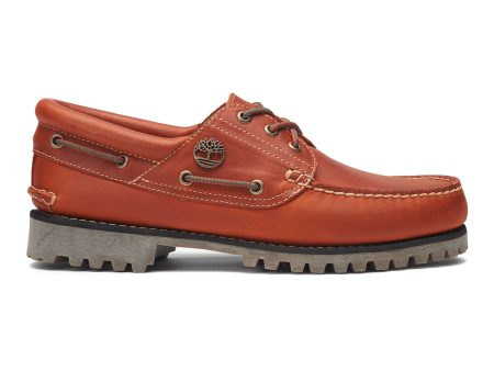 Timberland Authentic Boat Shoe Medium Orange Full Grain Discount