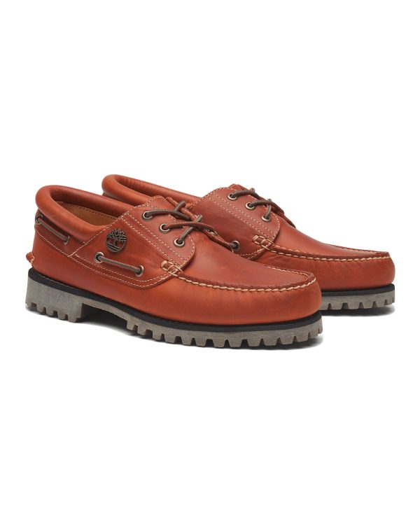 Timberland Authentic Boat Shoe Medium Orange Full Grain Discount