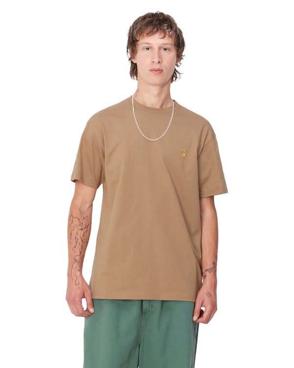 Carhartt Wip Chase T-Shirt Peanut-Gold Online Hot Sale