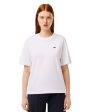 T-Shirt Donna Lacoste Classic Logo Bianco Online Hot Sale