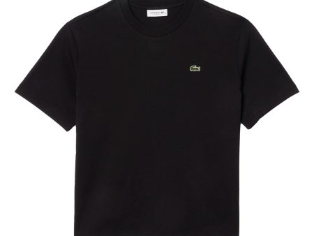 T-Shirt Donna Lacoste Classic Logo Nero For Discount