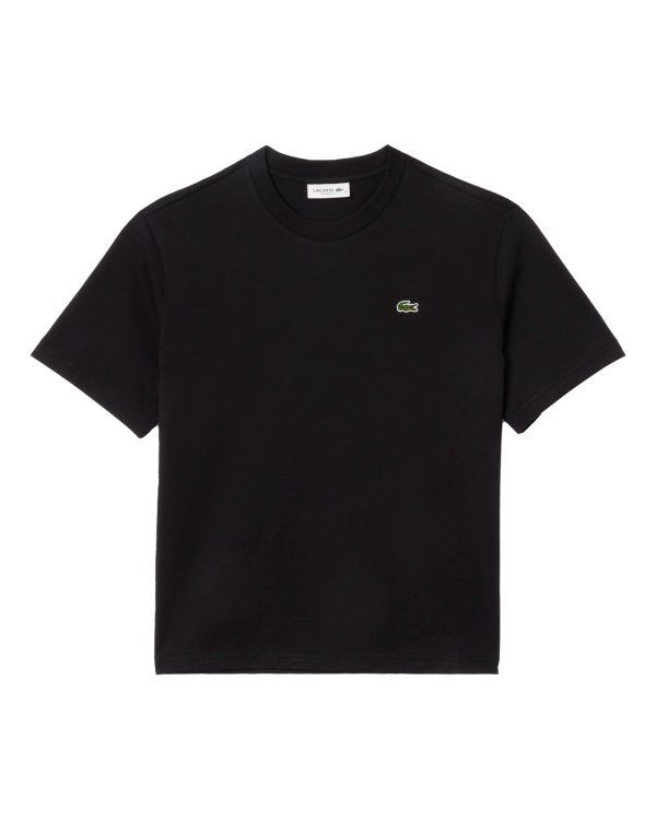 T-Shirt Donna Lacoste Classic Logo Nero For Discount