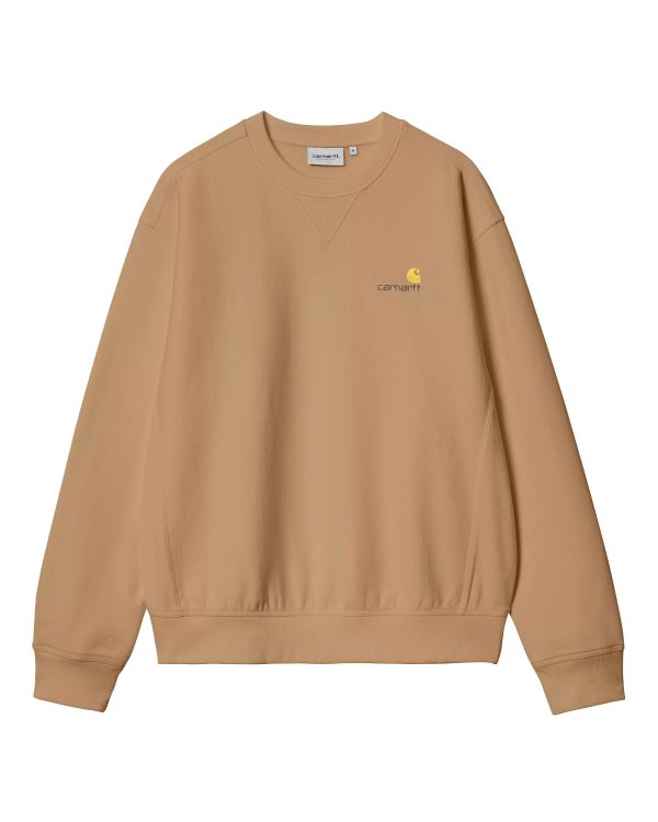 Carhartt Wip American Script Sweat Peanut on Sale