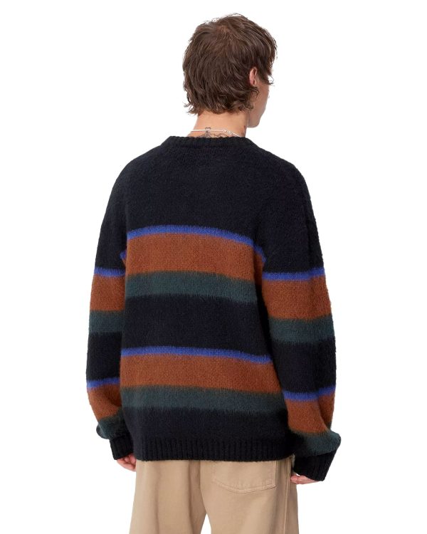 Carhartt Wip Merton Sweater Sundling Stripe-Deep Hamilton Brown Cheap