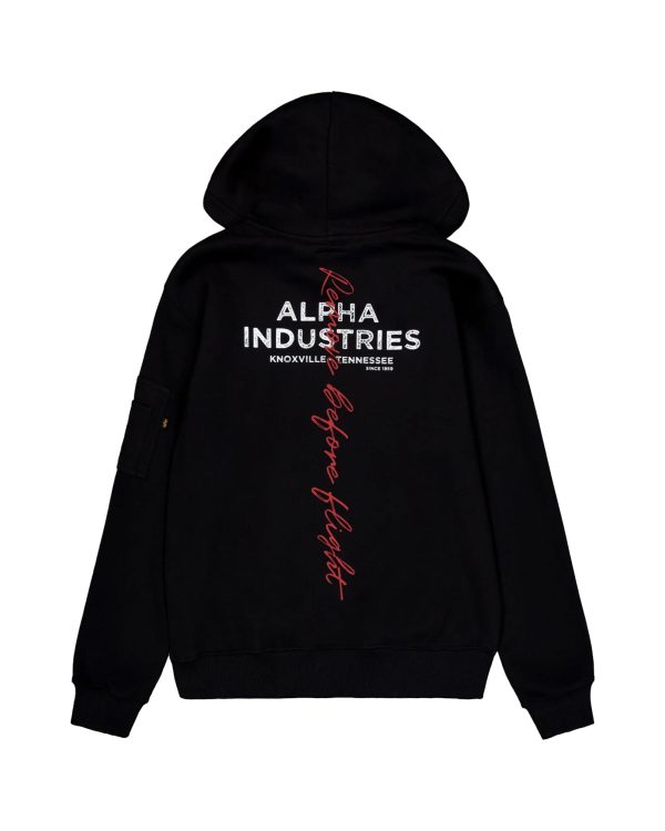 Felpa Uomo Alpha Industries Signature BP Hoody Nero Online Sale