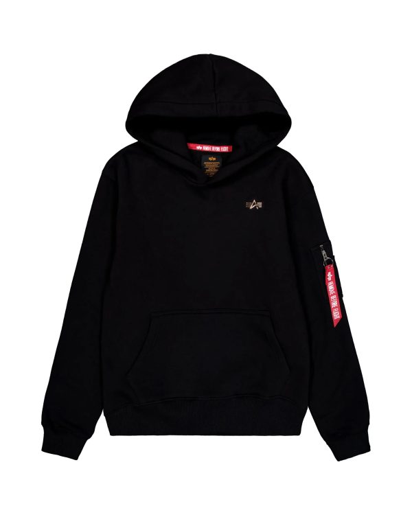 Felpa Uomo Alpha Industries 3D Small Logo Hoody Nero Cheap