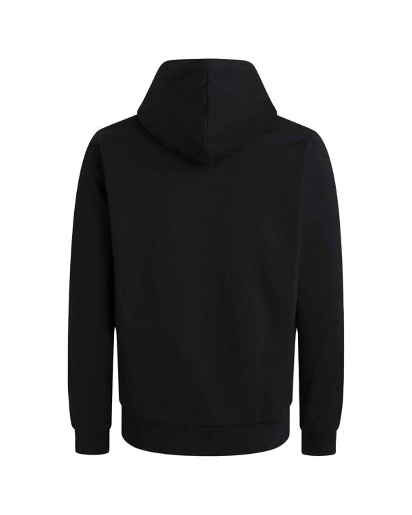 Felpa Uomo Calvin Klein Raised Rubber Logo Hoodie Nero Cheap