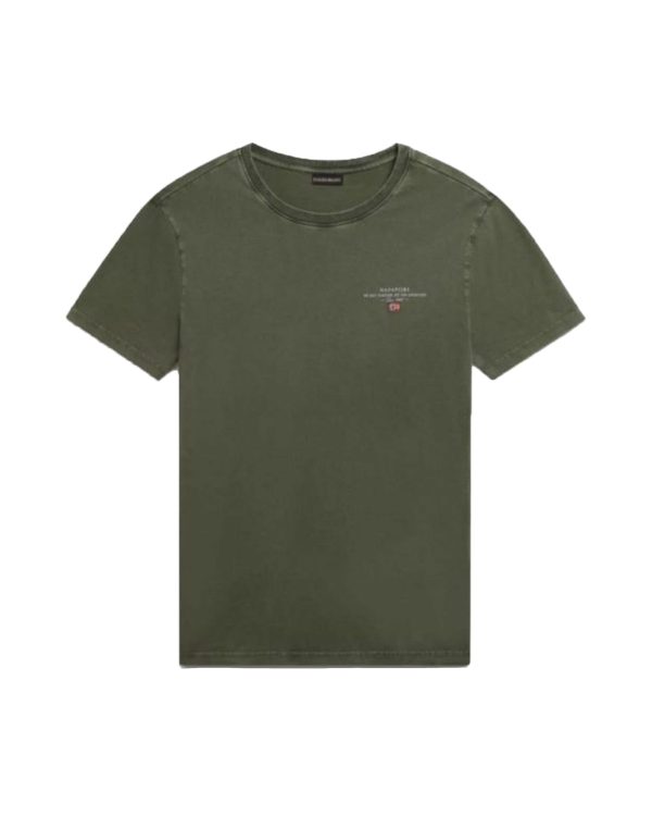 T-Shirt Napapijri Uomo Verde Militare Cheap