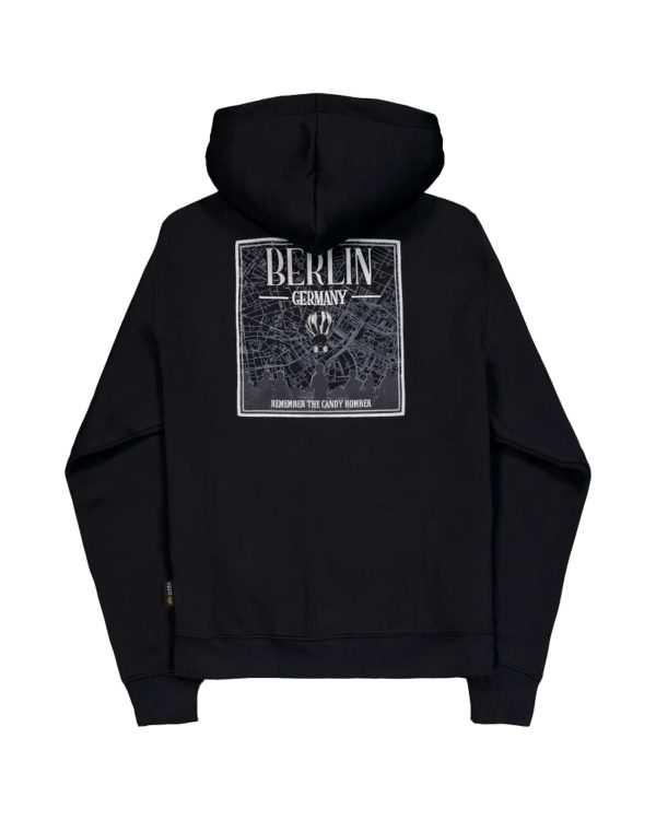 Felpa Uomo Alpha Industries Berlin Candy Bomber Hoody Nero Fashion