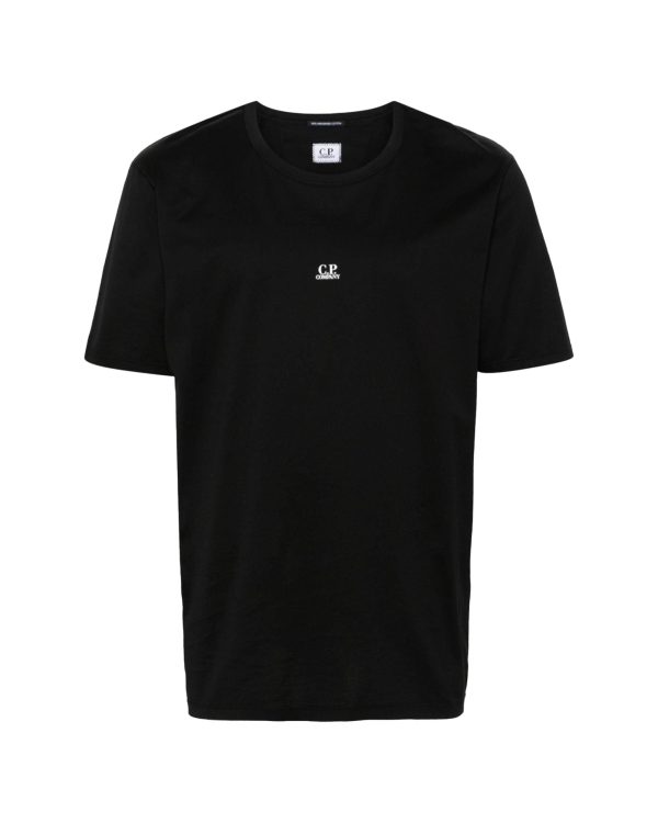 CP Company 70-2 Mercerized Jersey Logo Tee Black Cheap