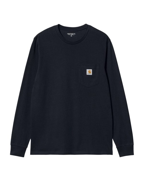 Carhartt Wip L-S Pocket Tee Dark Navy Online Hot Sale