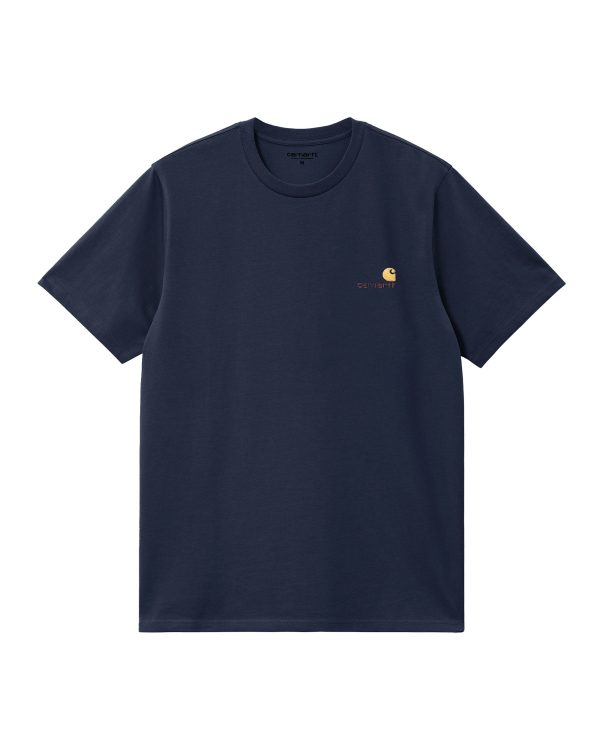 Carhartt Wip American Script Tee Air Force Blue on Sale