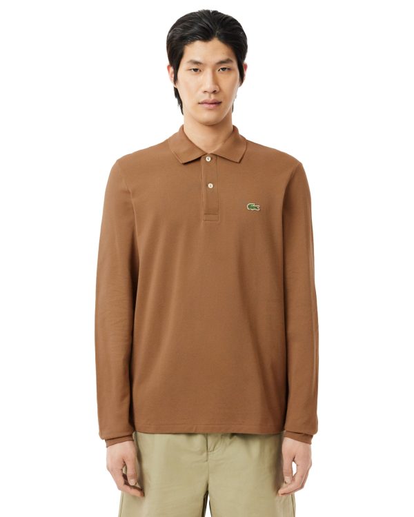 Polo Uomo Lacoste Manica Lunga L.13.12 Marrone For Discount