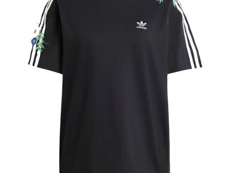 T-Shirt Donna Adidas Floral Loose Black For Cheap