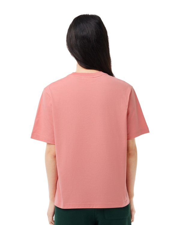 T-Shirt Donna Lacoste Classic Logo Rosa Online now