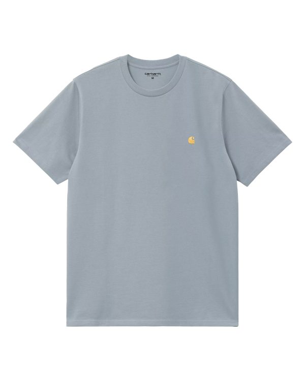 Carhartt Wip Chase T-Shirt Frosted Blue-Gold Sale