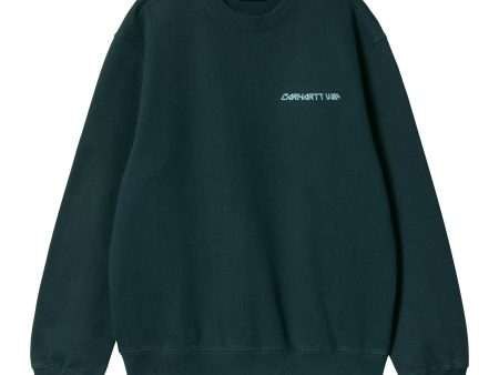 Carhartt Wip Greatest Flicks Sweat Deep Lagoon Online now