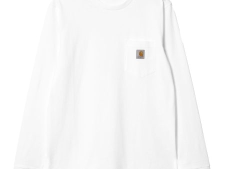 Carhartt Wip L-S Pocket Tee Bianco Hot on Sale