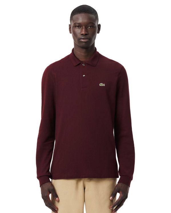 Polo Uomo Lacoste Manica Lunga L.13.12 Bordeaux on Sale