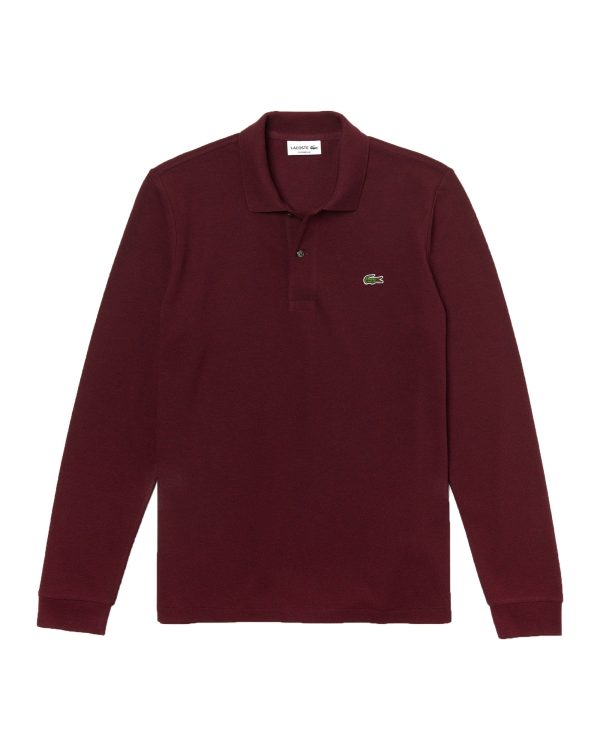 Polo Manica Lunga Uomo Lacoste Bordeaux Fashion