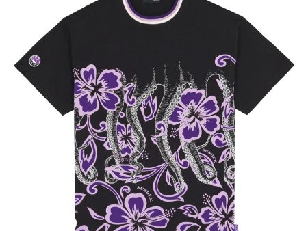 T-Shirt Sundek x Octopus Hibiscus Black For Cheap