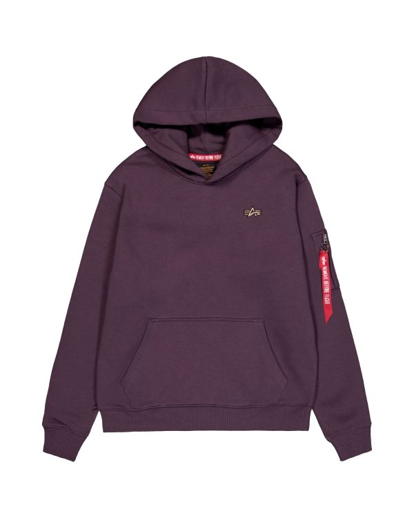 Felpa Uomo Alpha Industries 3D Small Logo Hoody Plum Supply