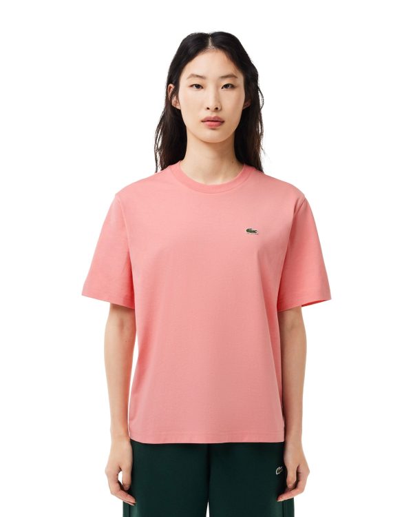 T-Shirt Donna Lacoste Classic Logo Rosa Online now