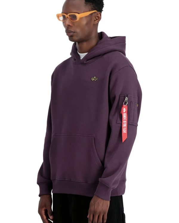 Felpa Uomo Alpha Industries 3D Small Logo Hoody Plum Supply