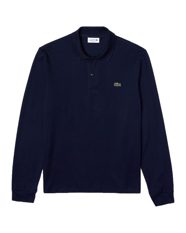 Polo Manica Lunga Uomo Lacoste Blu Scuro For Sale