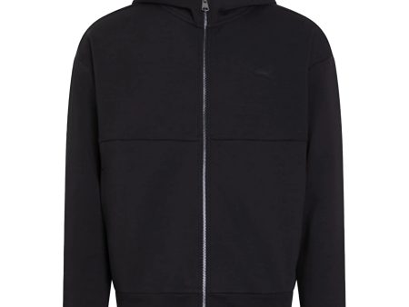 Felpa Uomo Calvin Klein Color Embossed Logo Zip Nero Supply