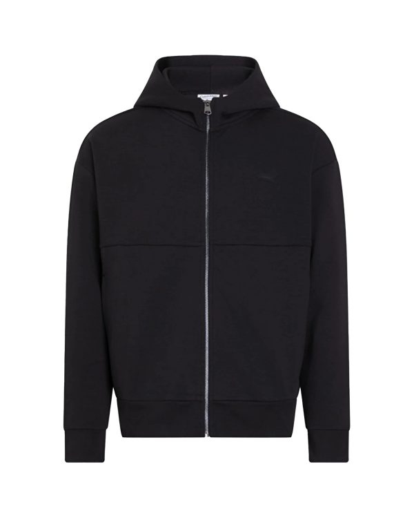 Felpa Uomo Calvin Klein Color Embossed Logo Zip Nero Supply