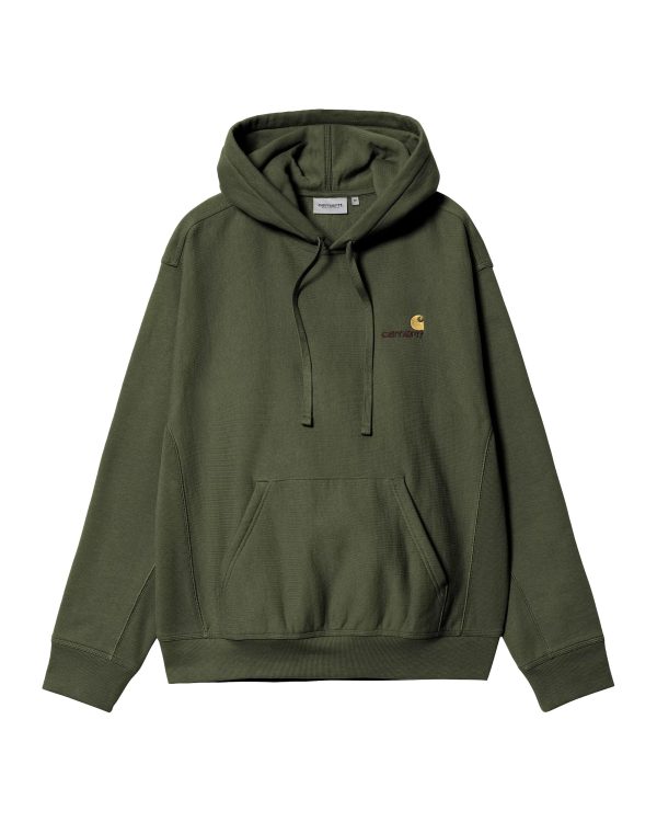 Carhartt Wip Hooded American Script Sweat Tarragon Supply