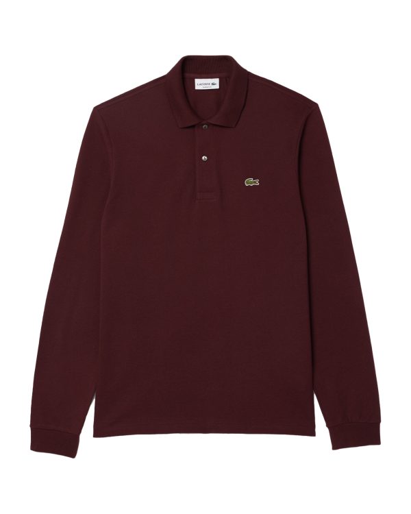 Polo Uomo Lacoste Manica Lunga L.13.12 Bordeaux on Sale