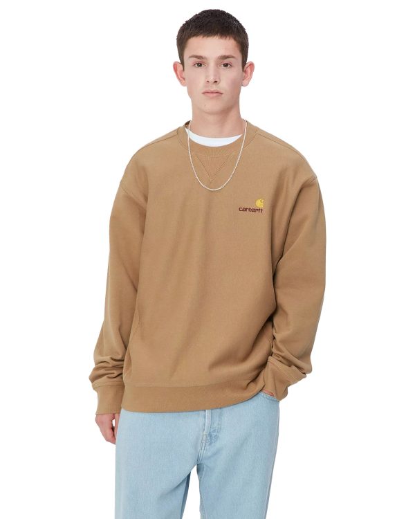 Carhartt Wip American Script Sweat Peanut on Sale